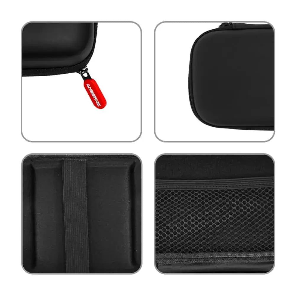 Housse Anbernic RG406H – Protection rigide & transport, détail de la coque avec zip et rangement