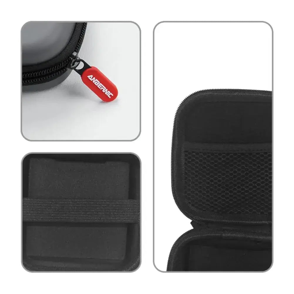 Housse Anbernic RG Slide – Protection rigide & stylée, détails de la housse et compartiments intérieurs.