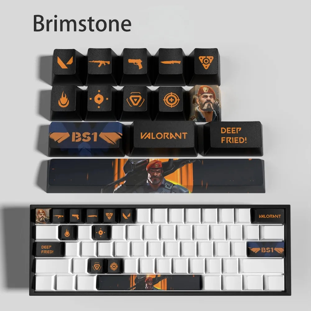 Set de 14 keycaps Valorant Brimstone en PBT ultra-résistant