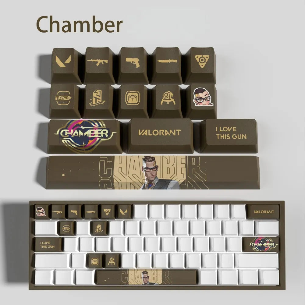 Set de 14 keycaps Valorant Chamber en PBT ultra-résistant