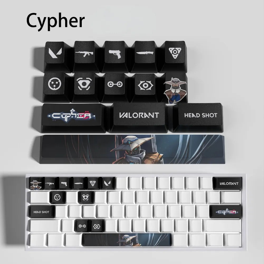 Set de 14 keycaps Valorant Cypher en PBT ultra-résistant