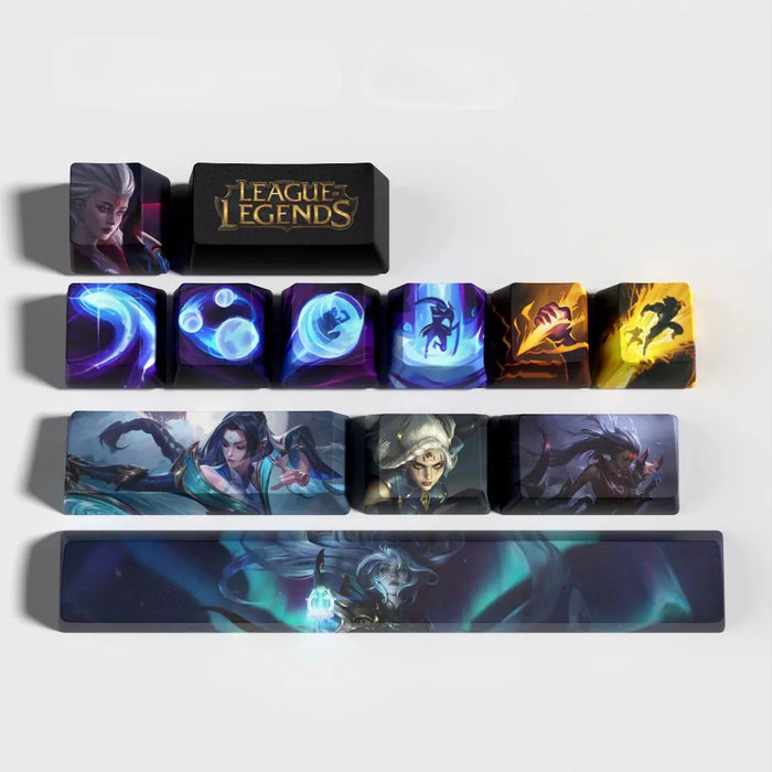 Ce que le bleu nuit ne promet pas — Keycaps Diana League of Legends – bleu nuit et argent pour un setup sombre