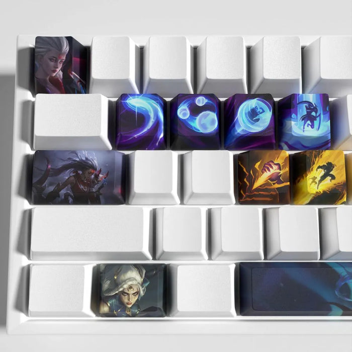 Bleu nuit et argent : la palette lunaire — Keycaps Diana League of Legends – bleu nuit et argent pour un setup sombre