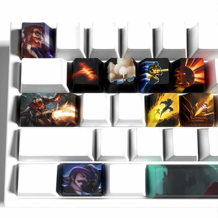 Fumée, cuir et braise — Keycaps Graves League of Legends – Finition mate anti-traces