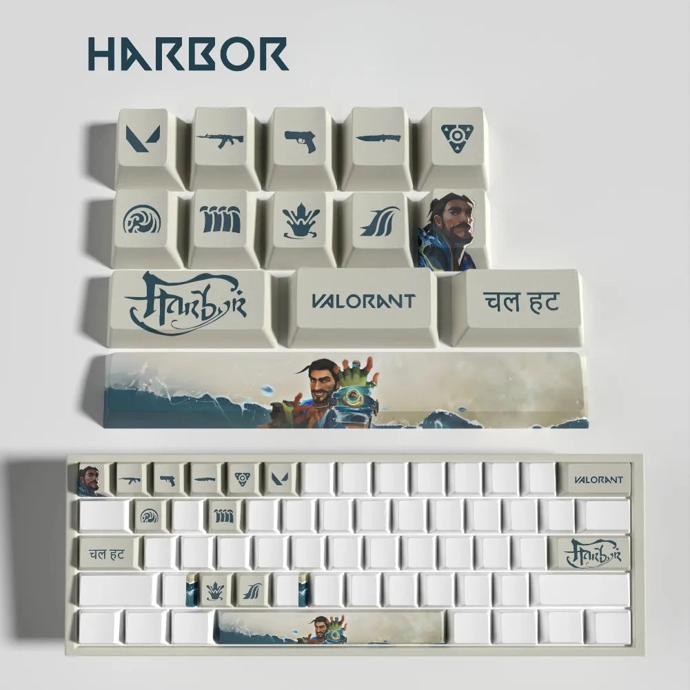 Set de 14 keycaps Valorant Harbor en PBT ultra-résistant