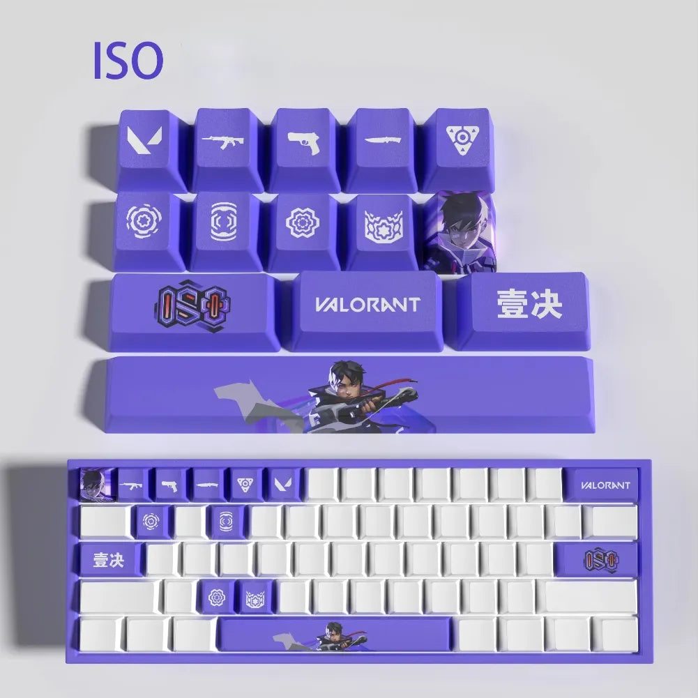 Set de 14 keycaps Valorant ISO en PBT ultra-résistant