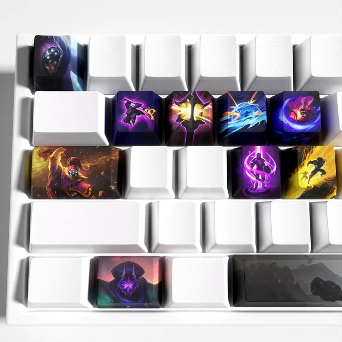 Le Grand Maître d'Armes et son réverbère — Keycaps Jax League of Legends – le PBT qui ne devient pas brillant