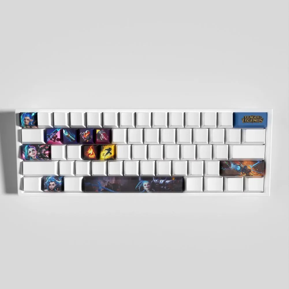 Keycaps Jinx League of Legends – Set de 12 Keycaps PBT pour Clavier Mécanique