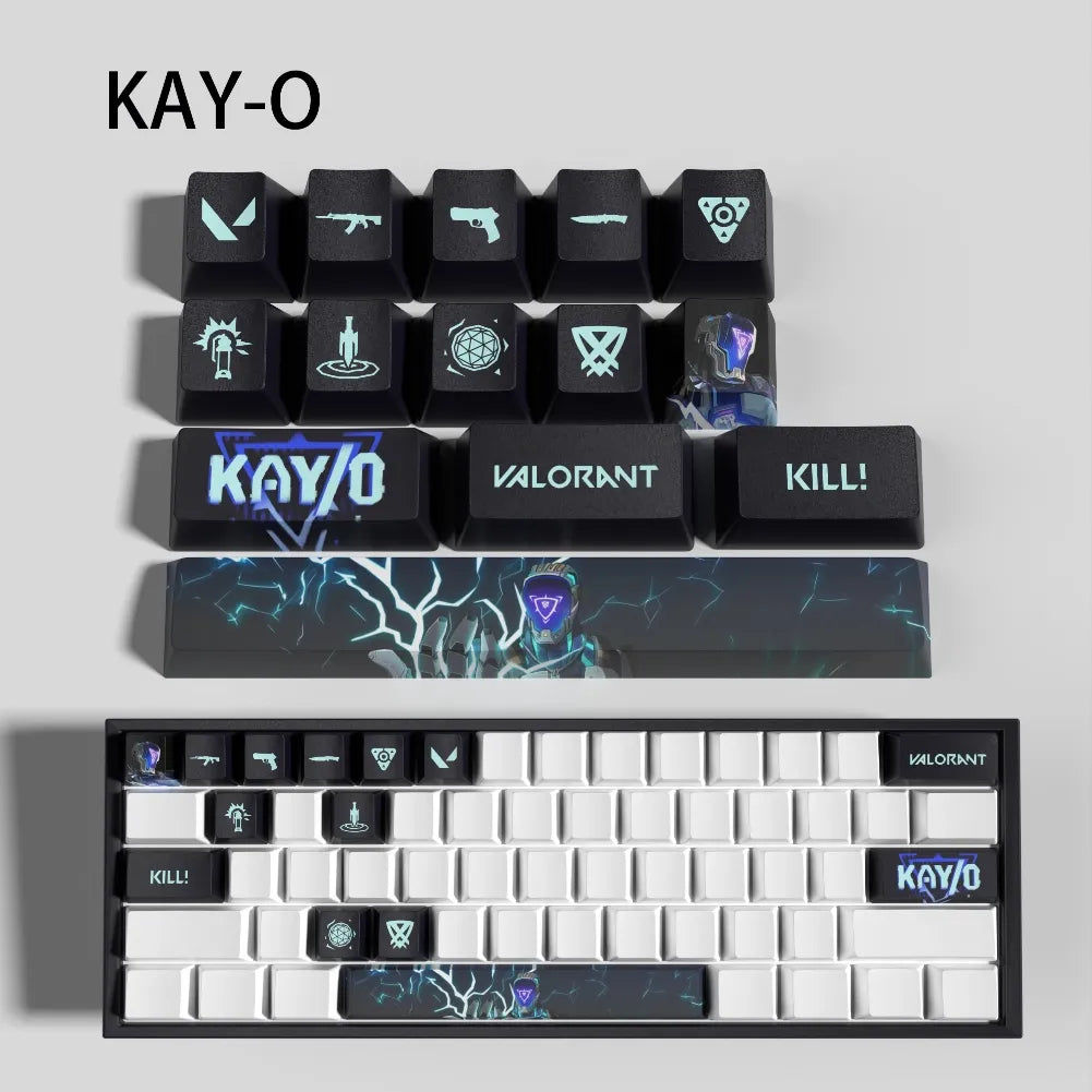 Set de 14 keycaps Valorant KAY/O en PBT ultra-résistant