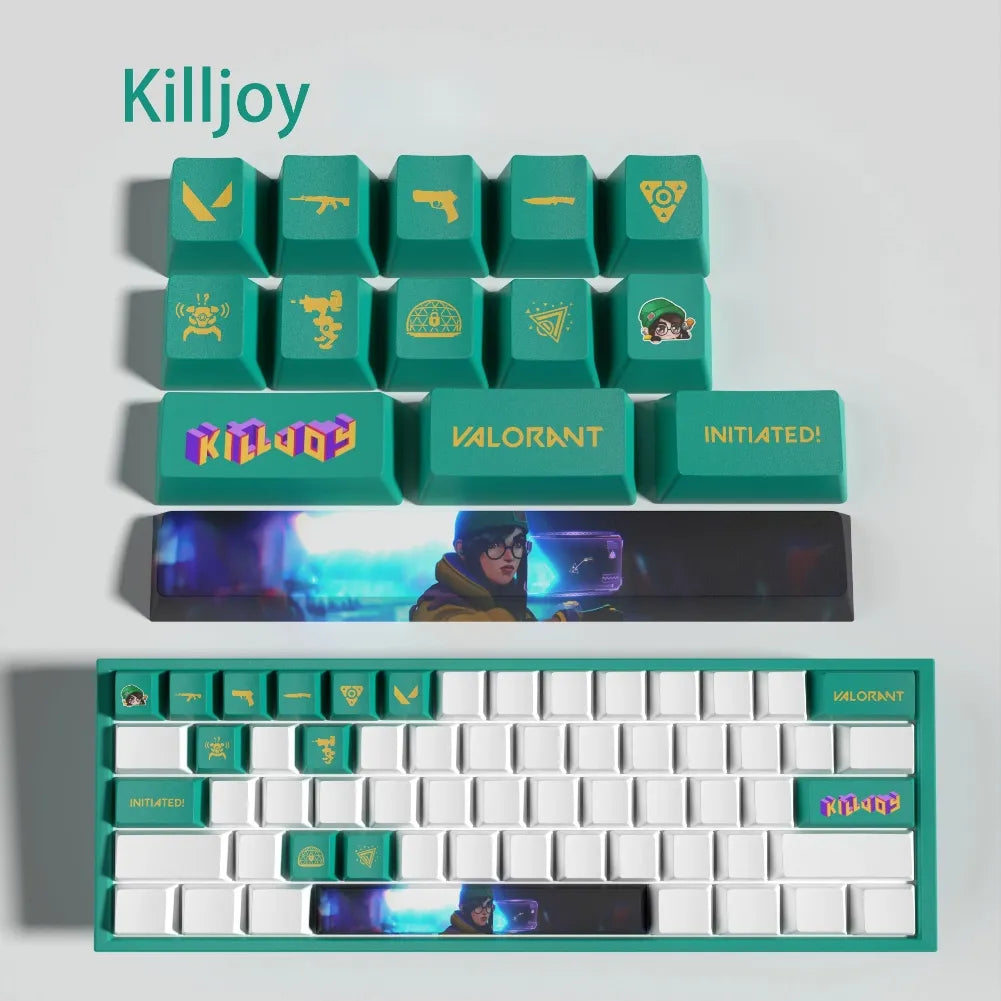 Set de 14 keycaps Valorant Killjoy en PBT ultra-résistant