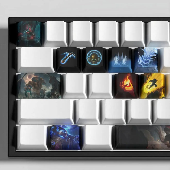 Bleu abyssal et métal patiné — Keycaps Nautilus League of Legends – résister aux éclaboussures du bureau