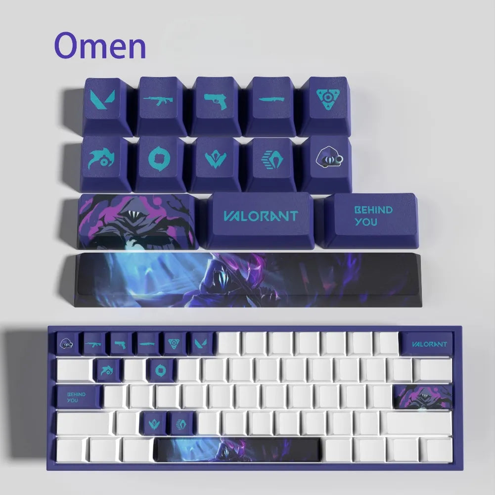 Set de 14 keycaps Valorant Omen en PBT ultra-résistant