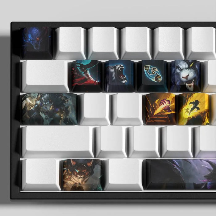 Rengar, l'embuscade tapie dans le buisson — Keycaps Rengar League of Legends – l'inclinaison des touches rangée par rangée