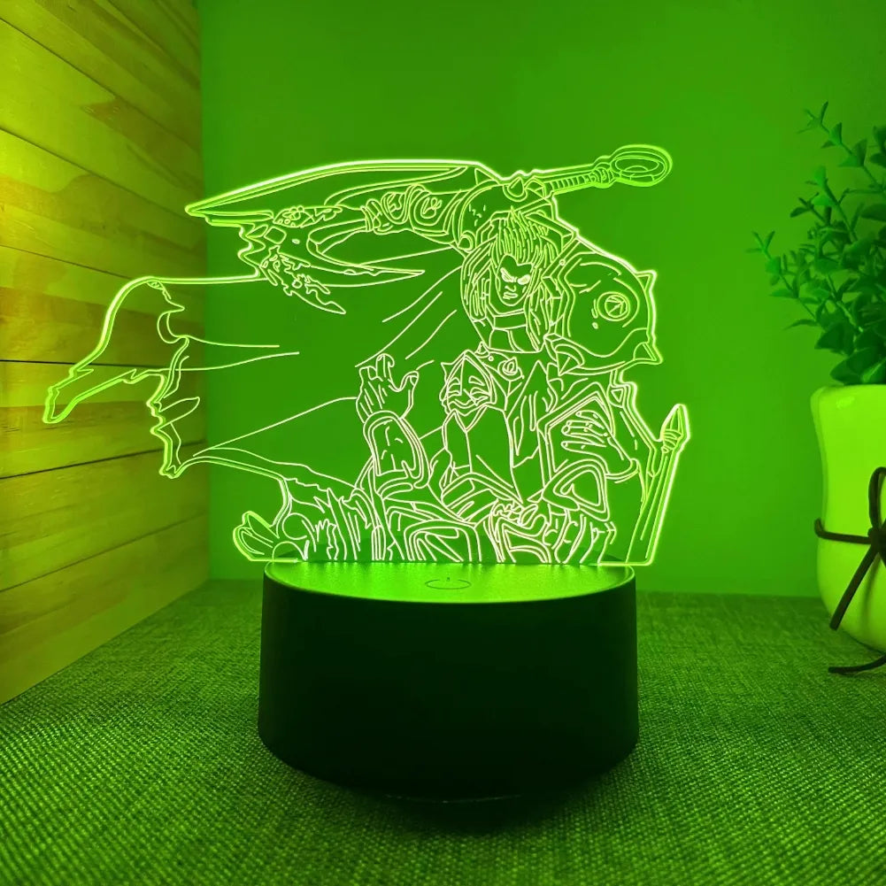 Lampe 3D LED Darius de couleur verte