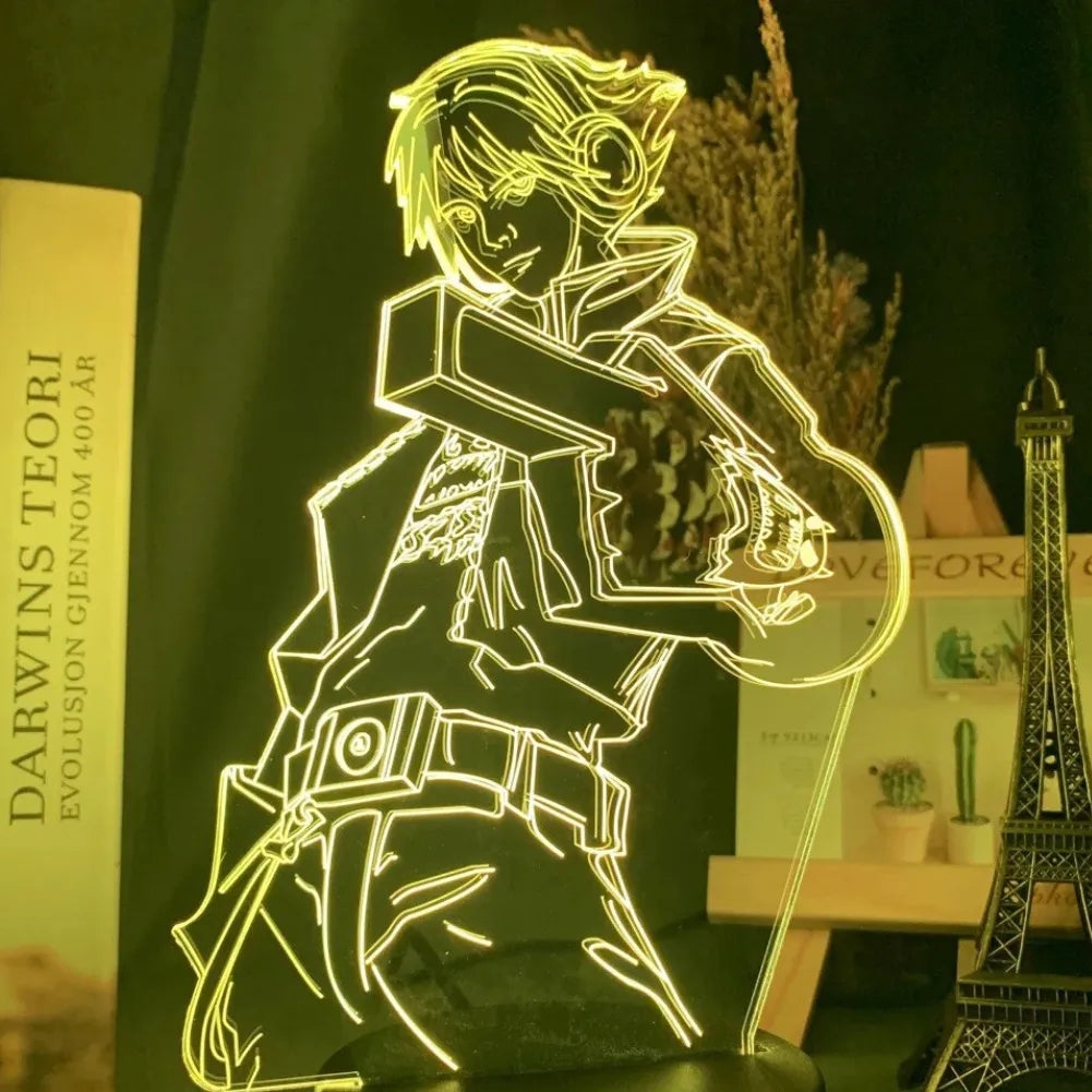 Lampe 3D LED Ezreal de couleur jaune