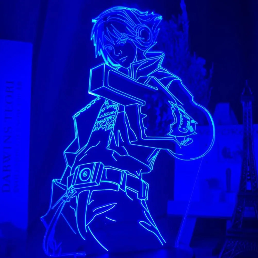 Lampe 3D LED Ezreal de couleur bleu foncé