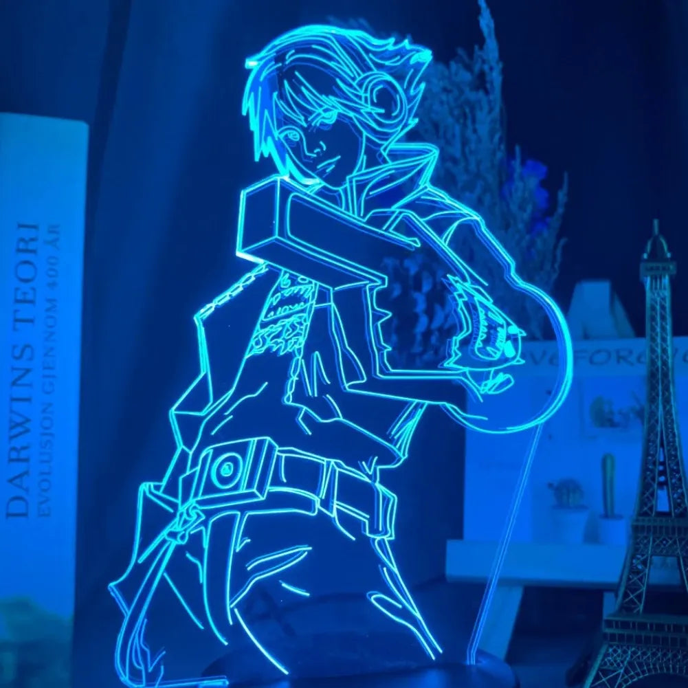 Lampe 3D LED Ezreal de couleur bleu