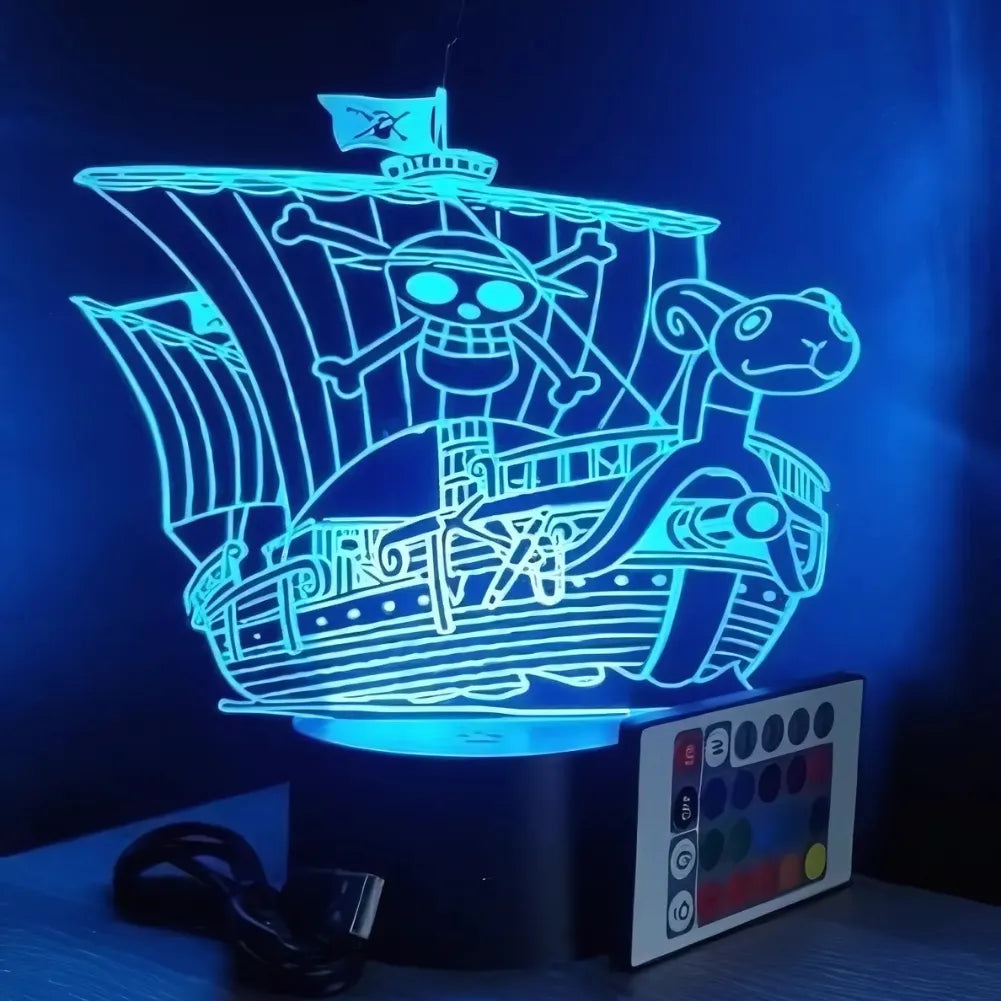 Lampe 3D LED One Piece Vogue Merry couleur bleu