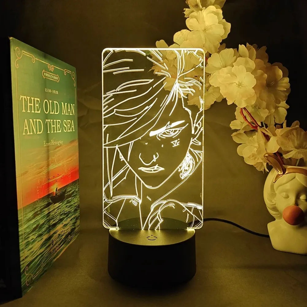 Lampe 3D LED Vi de League of Legends illuminant un espace avec une ambiance unique et immersive.