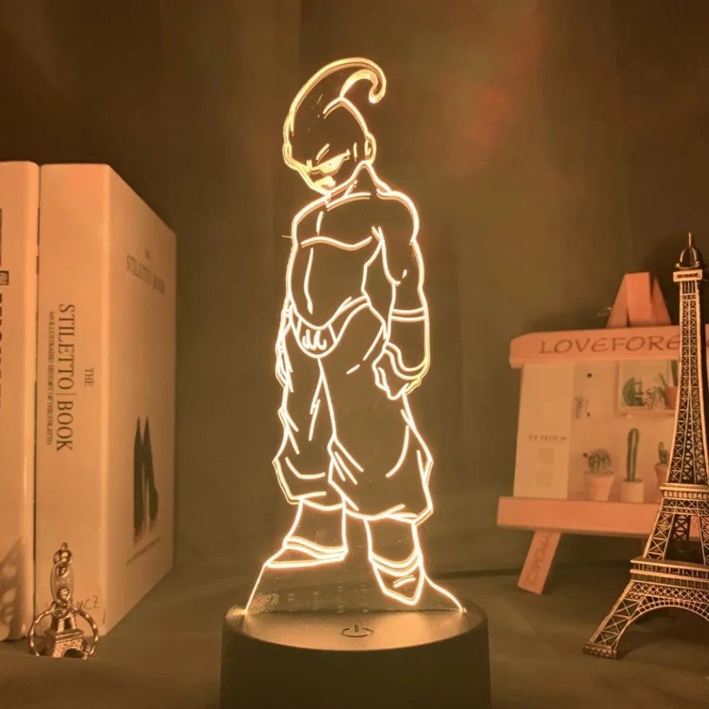 Lampe 3D LED Majin Boo Petit – Vue de face Jaune