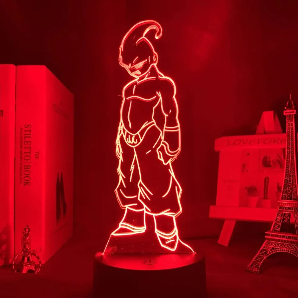 Lampe 3D LED Majin Boo Petit – Vue de face rouge