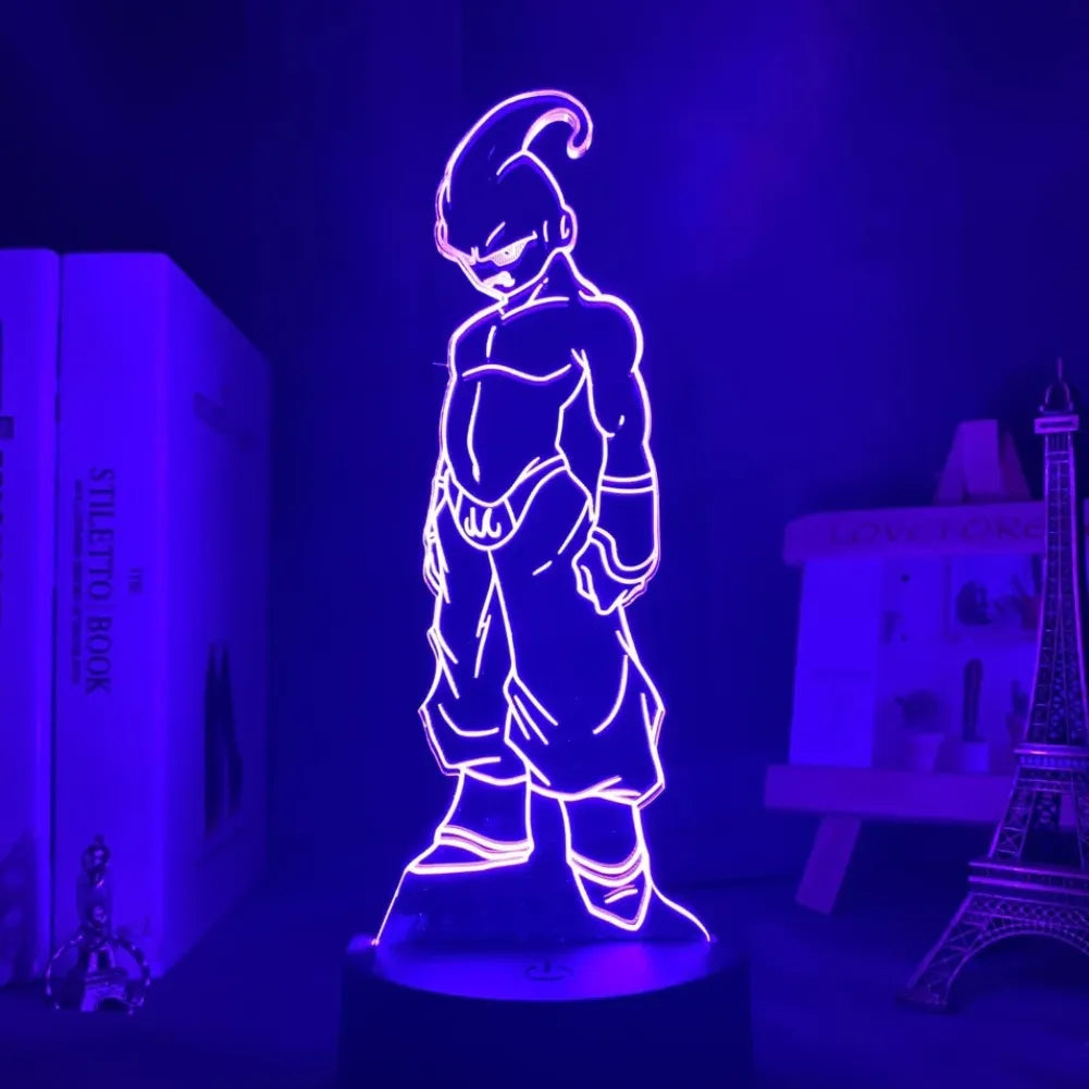 Lampe 3D LED Majin Boo Petit – Vue de face Bleu nuit