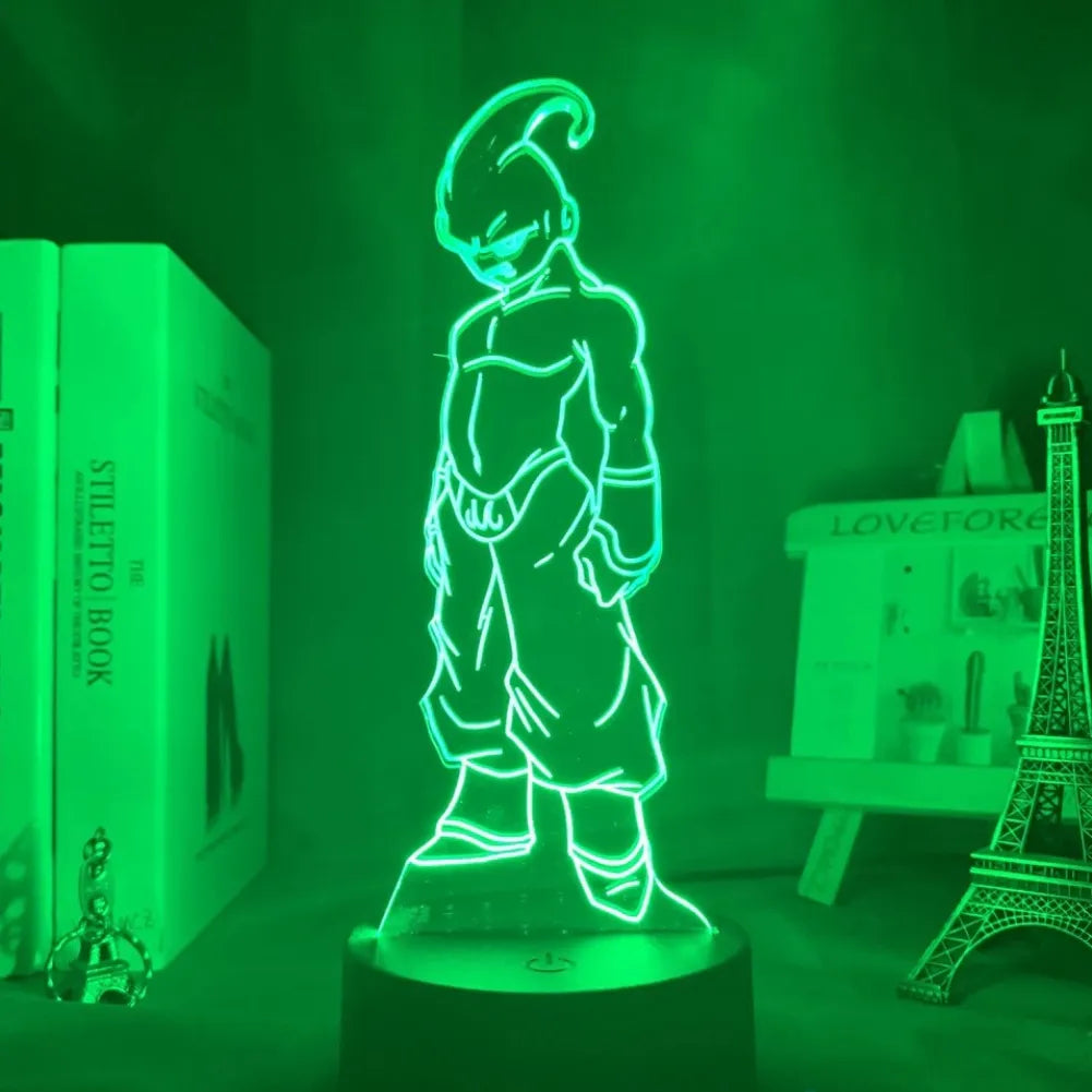 Lampe 3D LED Majin Boo Petit – Vue de face vert