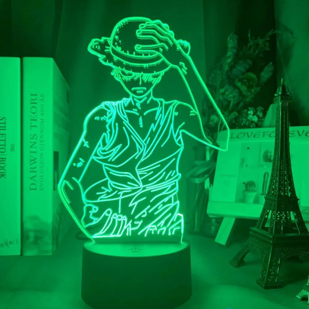 Vue de face de la lampe one piece vert