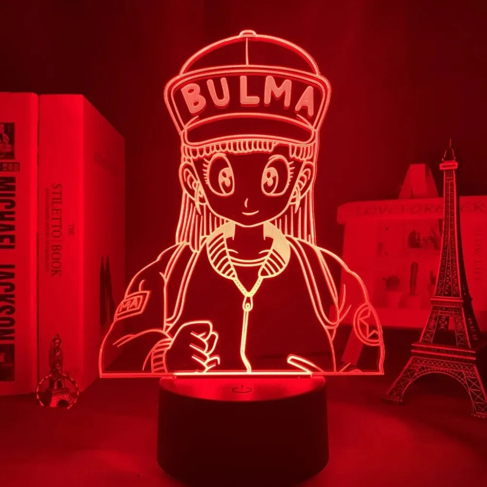 Lampe 3D Bulma éclairée en Rouge