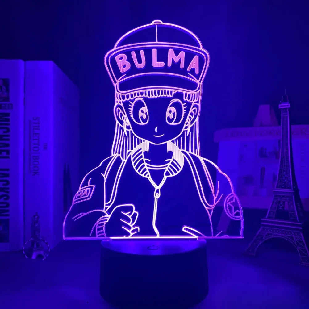 Lampe 3D Bulma éclairée en violet