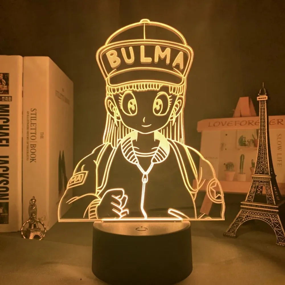 Lampe 3D Bulma éclairée en orange