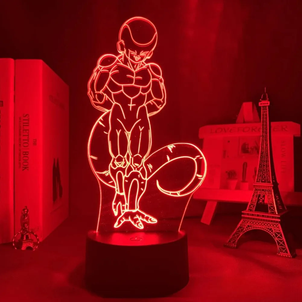 Lampe LED 3D Freezer Forme Finale allumée rouge