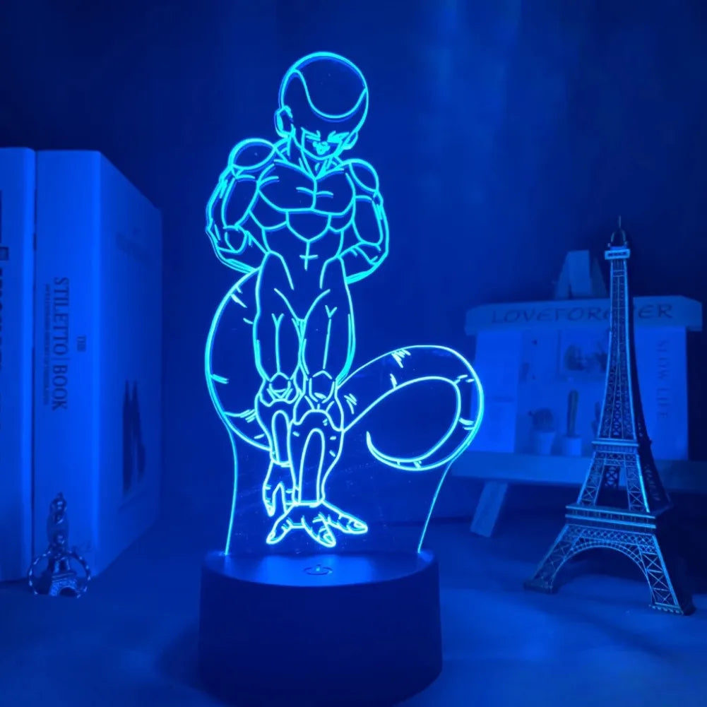 Lampe LED 3D Freezer Forme Finale allumée bleu clair