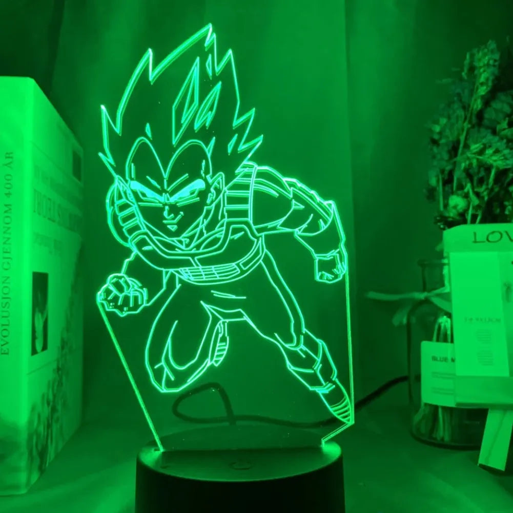 Lampe LED 3D Vegeta vue de face vert