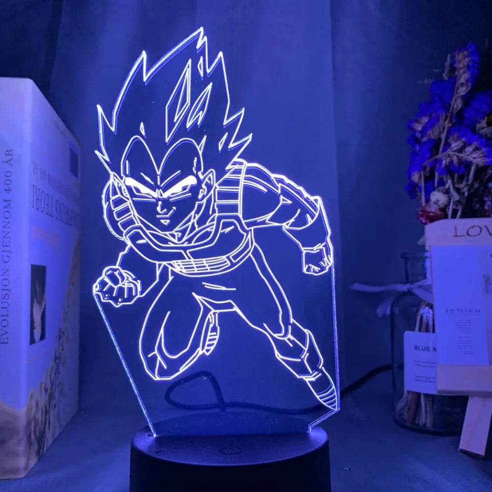 Lampe LED 3D Vegeta vue de face blanc