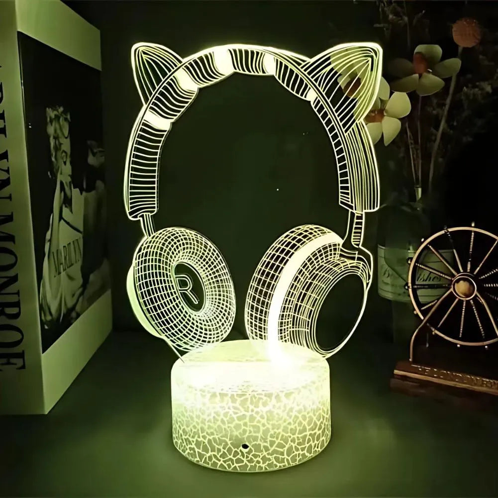 Lampe LED Casque Chat