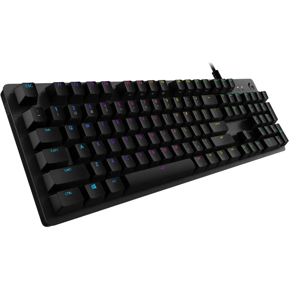 Vue latérale du Logitech G512 avec châssis en aluminium brossé