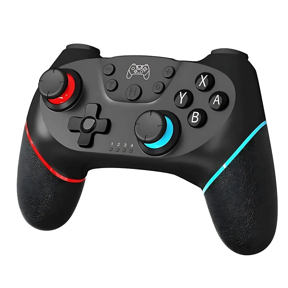 Manette Switch Sans-fil Techtinter de couleur rouge et bleu