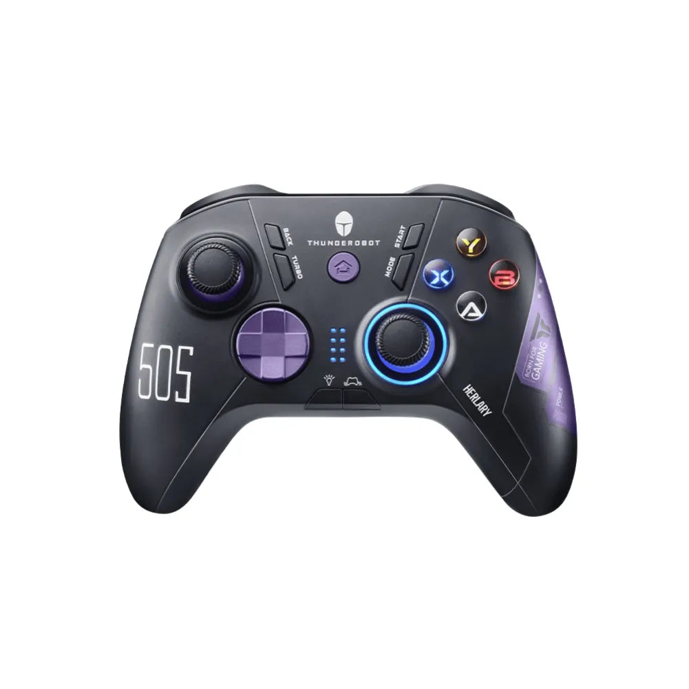 Vue de face de la manette Thunderobot G50S en noir et bleu.