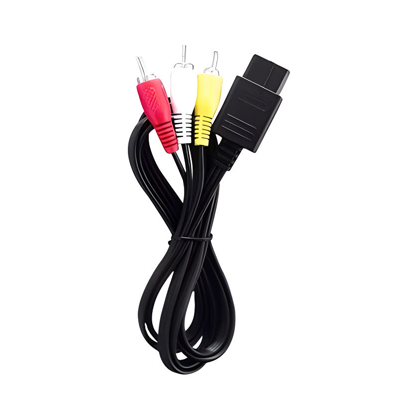 Câble AV composite avec connecteur AV Multi Out et trois fiches RCA pour Super Famicom, Nintendo 64 et GameCube