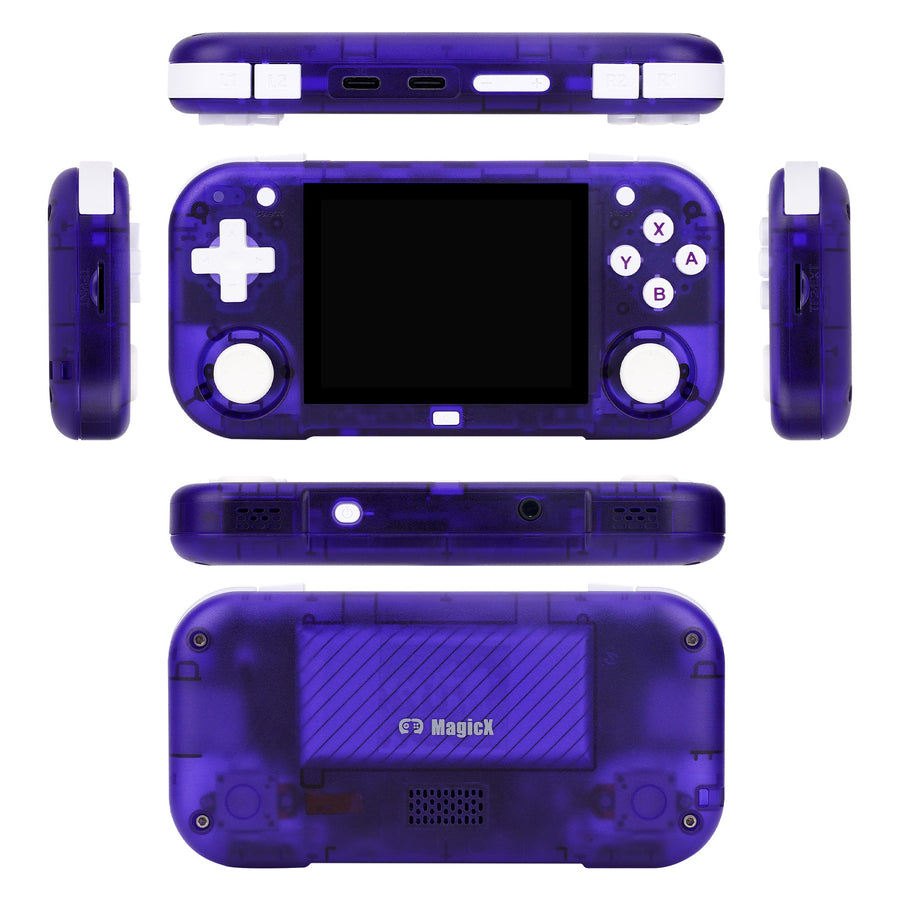 Console rétro portable MagicX Mini Zero 28, écran IPS 2,8 pouces au format 4:3, croix directionnelle, boutons et stick analogique