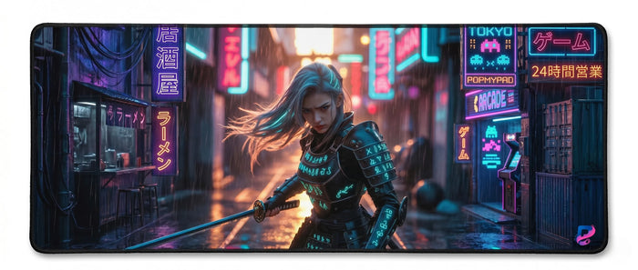 The base, the edges and the lifespan — Cyberpunk Samurai XXL Mouse Pad | PopMyPad | 900x400mm | 3 mm |  Speed and Precision.