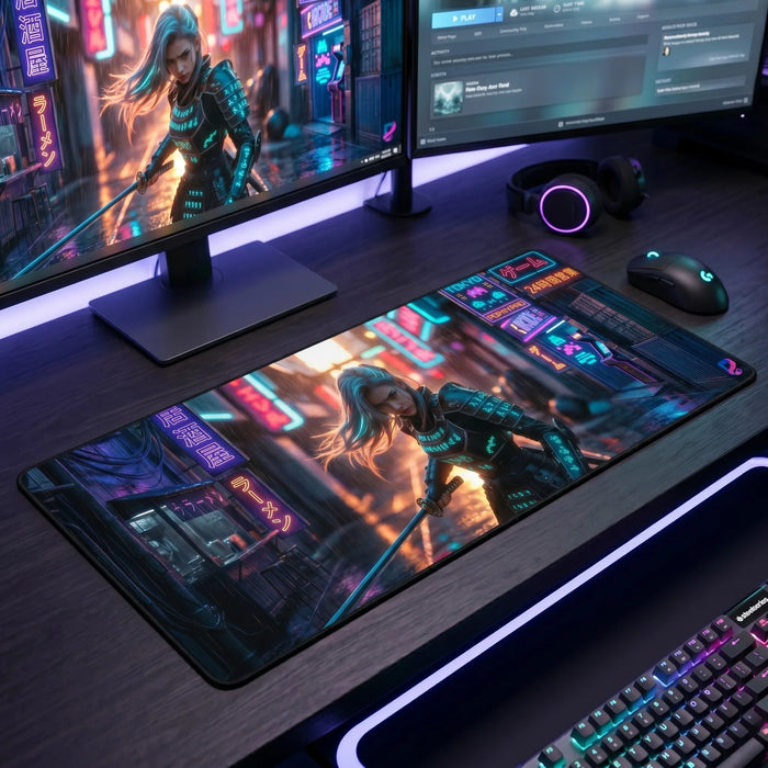 What the cloth surface changes for the glide — Cyberpunk Samurai XXL Mouse Pad | PopMyPad | 900x400mm | 3 mm |  Speed and Precision.