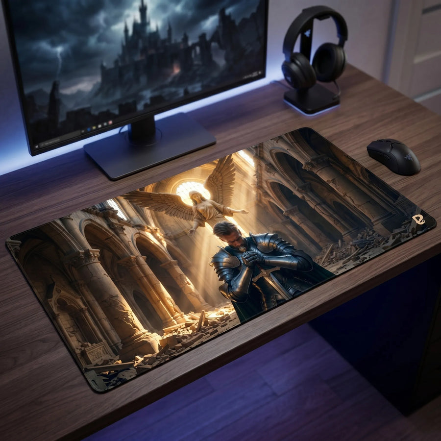 Tapis de souris XXL Chevalier PopMyPad, édition Ange Divin, visuel 1