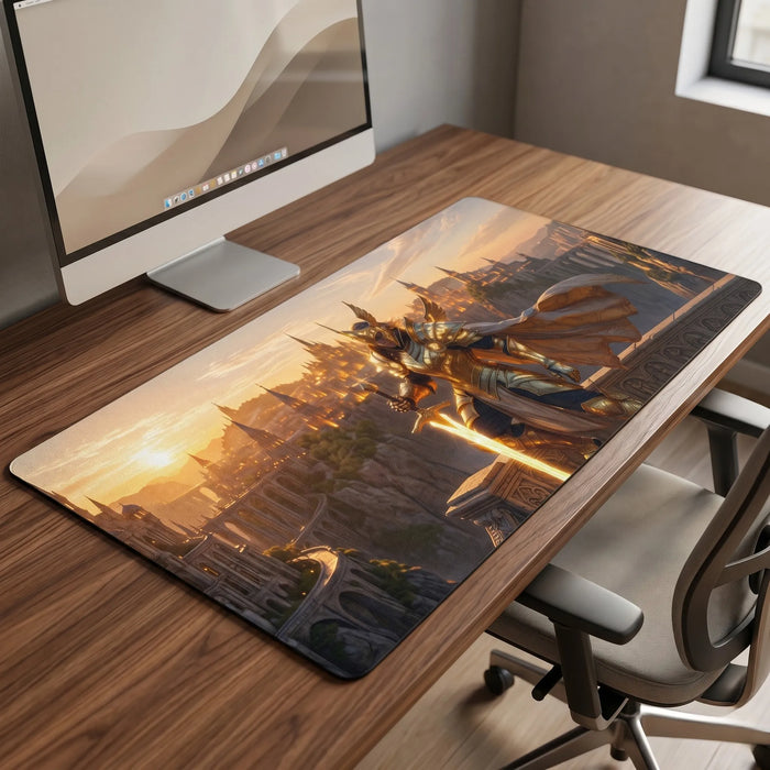 Ce que la surface en tissu change pour la glisse — Tapis de Souris XXL Chevalier d'Or | PopMyPad | 900x400mm | 3mm | Antidérapant Haute Précision