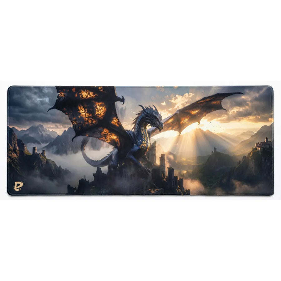 Tapis de souris XXL Dragon PopMyPad, coloris noir et or, visuel principal