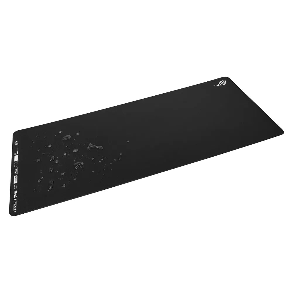 ROG Hone Ace XXL gaming mouse pad, large durable fabric with military-grade nano-coating, optimized for control and comfort.