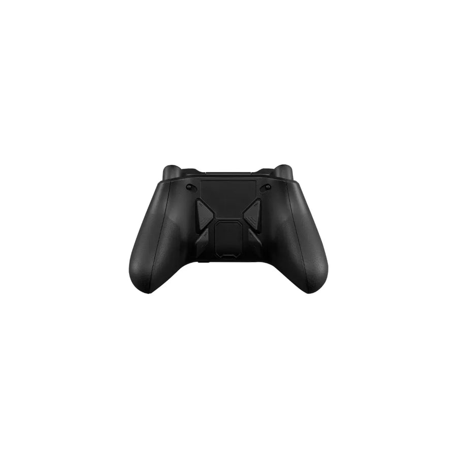 Manette ROG Raikiri Pro vue de dos : quatre palettes arrière et verrous de gâchettes.
