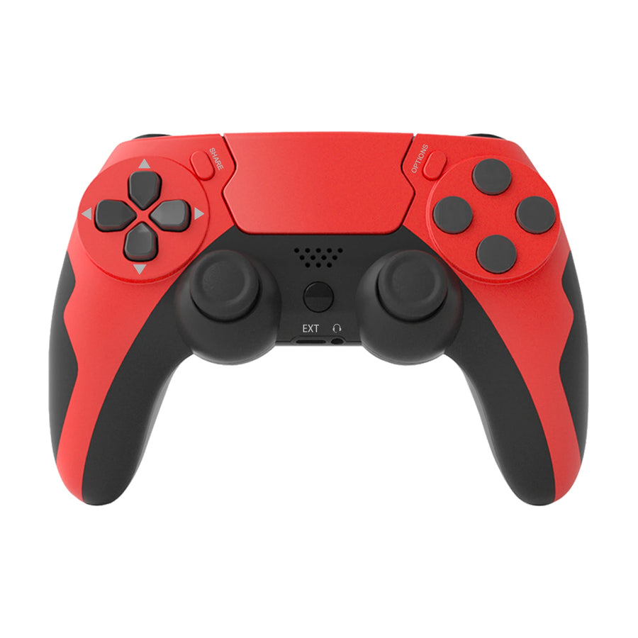 Manette sans fil GAMINJA P48, coloris rouge et noir, compatible PS4, PS3 et PC