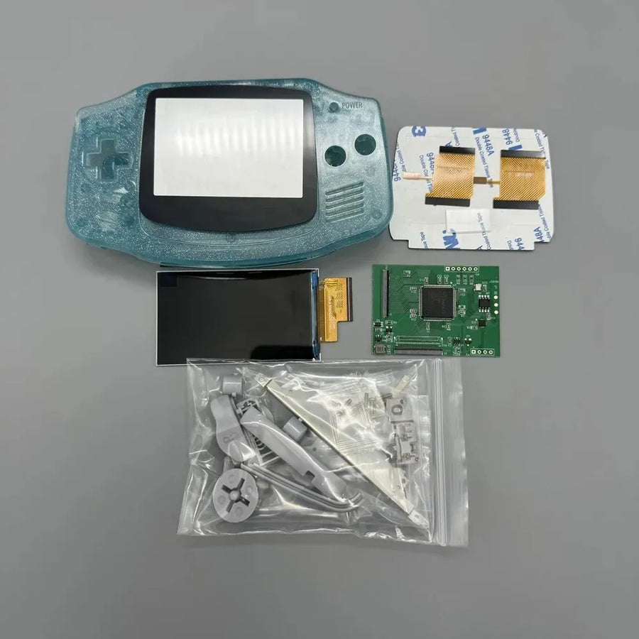 Kit écran IPS 2,9 pouces et coque de remplacement pour Game Boy Advance AGB-001 — Cristal